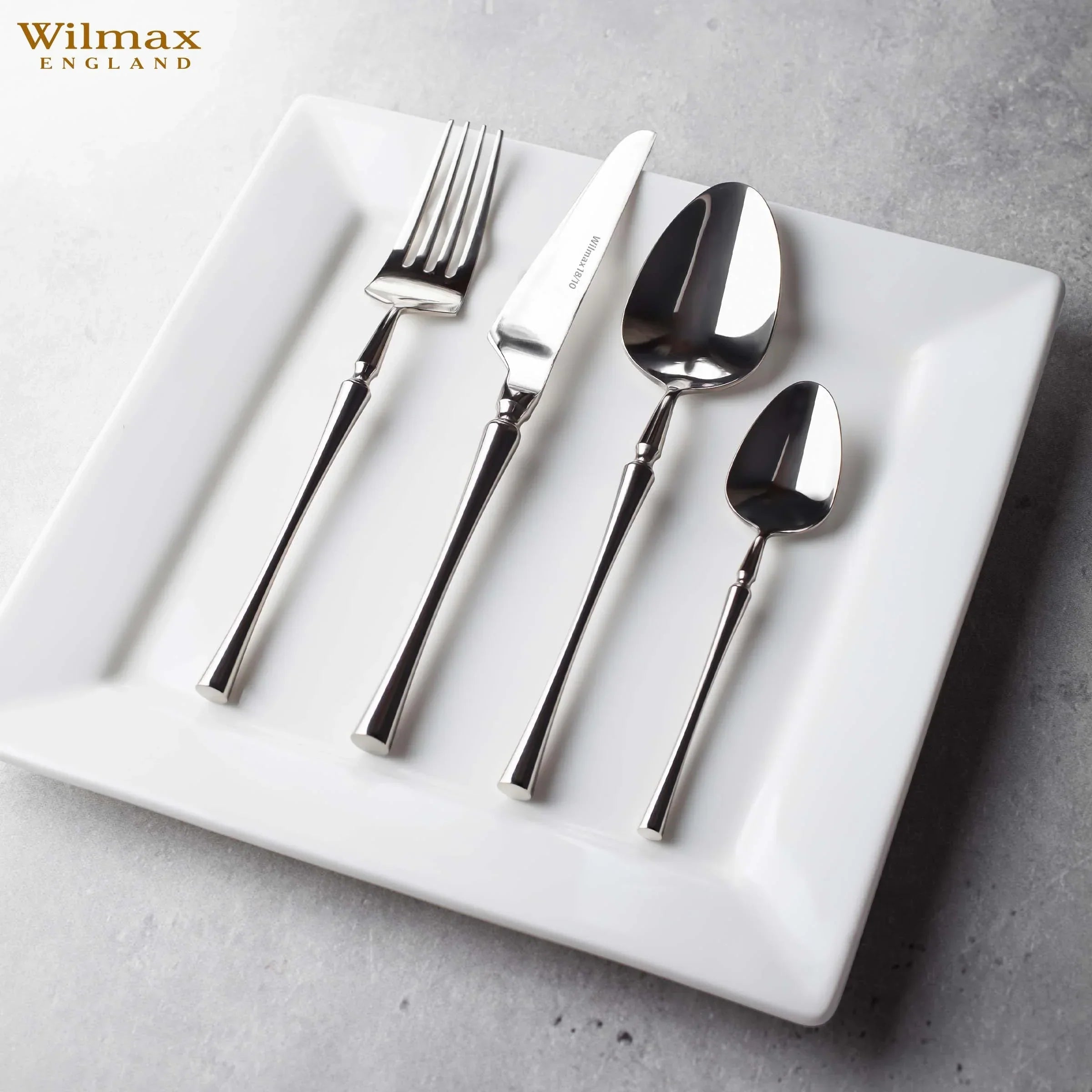 Wilmax Quadratischer Speiseteller 25 × 25 cm Weiß aus Porzellan