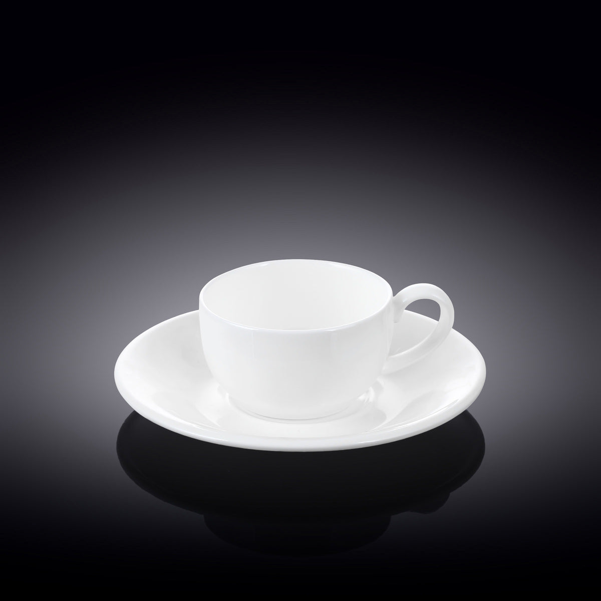Wilmax Espressotassen mit Untertassen 100 ml 2er-Set Weiß aus Porzellan