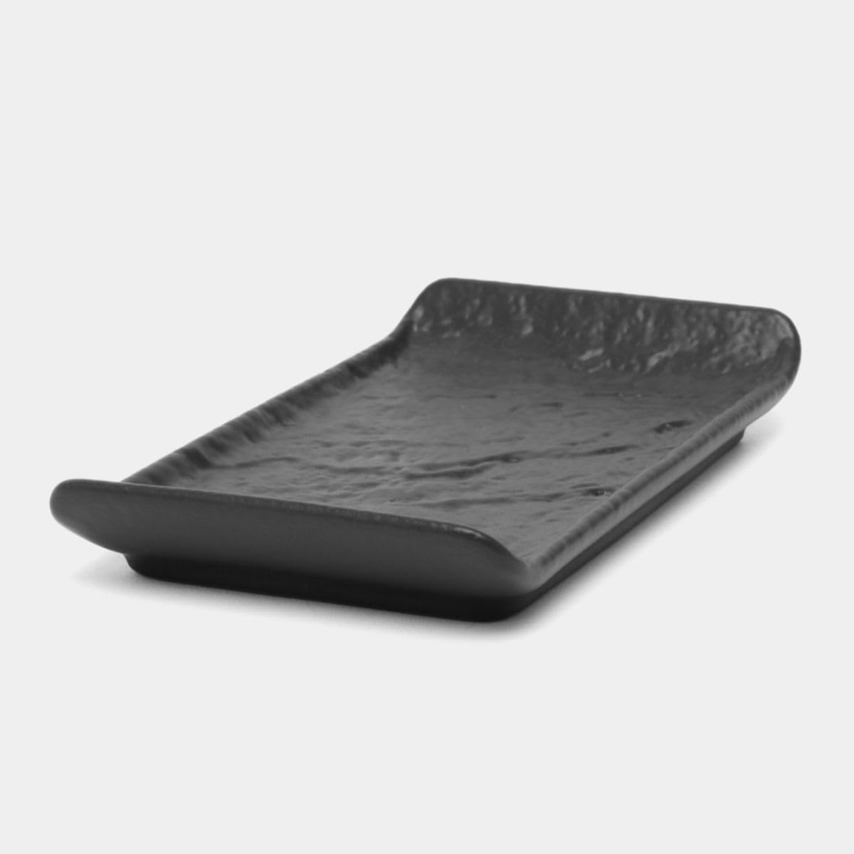 Wilmax Servierplatte 15 × 8 cm 6er-Set Schwarz aus Porzellan