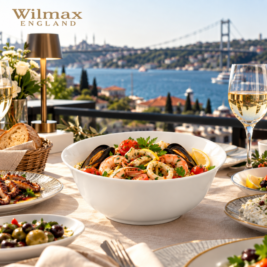 Wilmax Schale 1600 ml 20 cm 2er-Set Weiß aus Porzellan