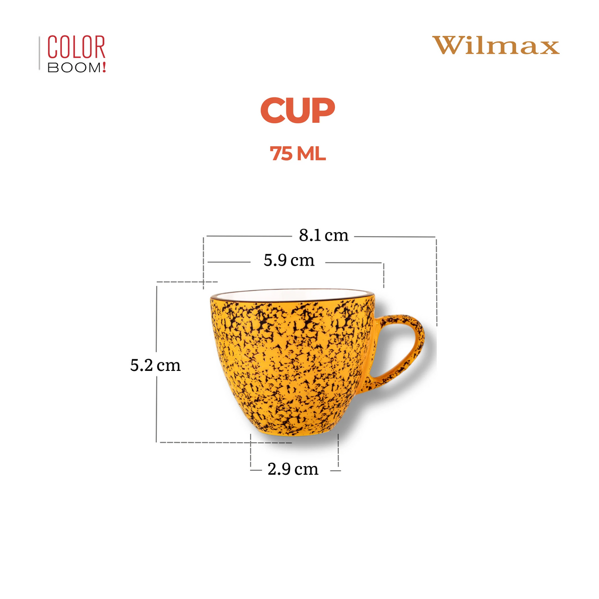 Wilmax Espressotasse 75 ml Gelb aus Porzellan
