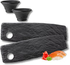 Wilmax Servierplatten- und Saucenschalen-Set 4-teilig Schwarz
