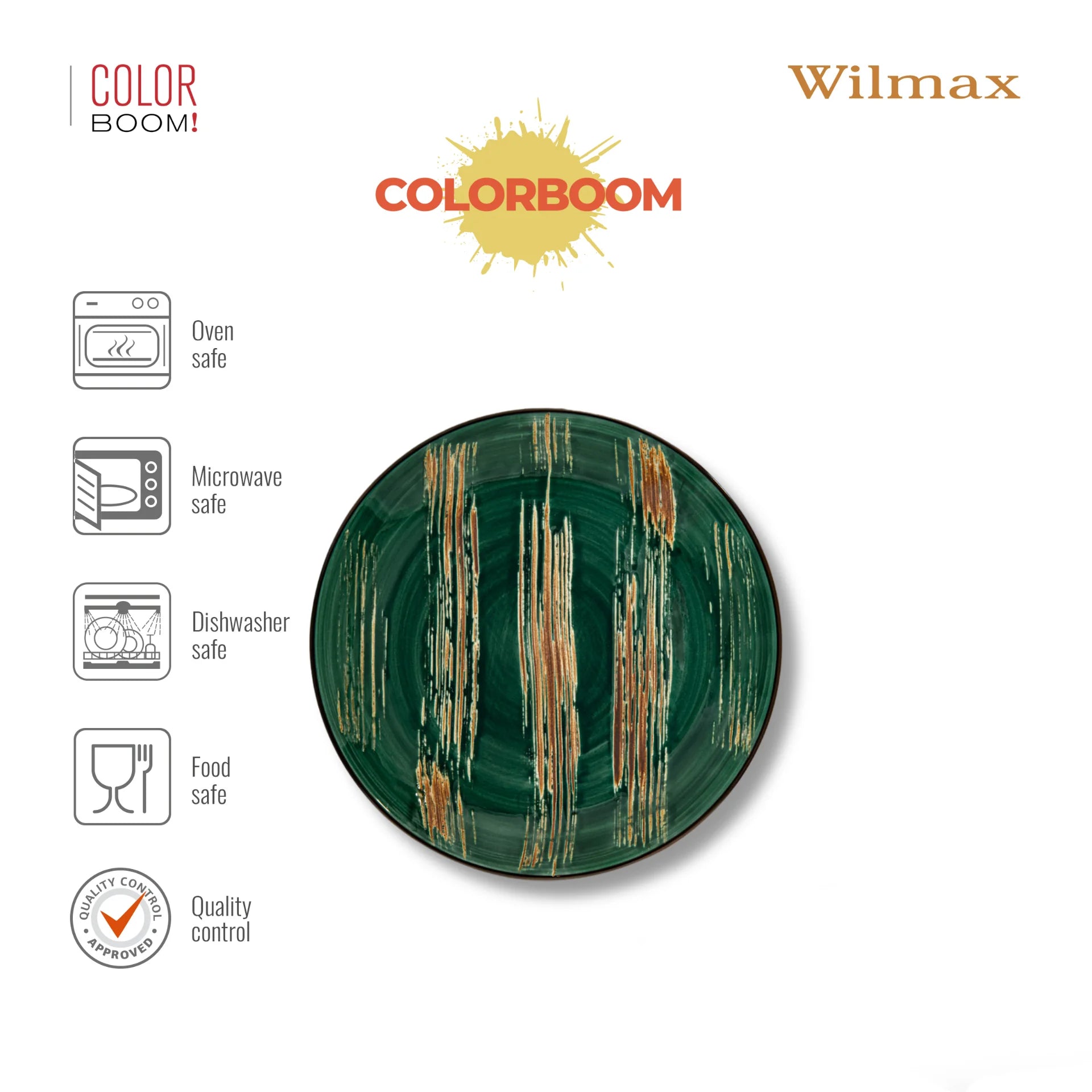 Wilmax Teller 28 cm Grün aus Porzellan