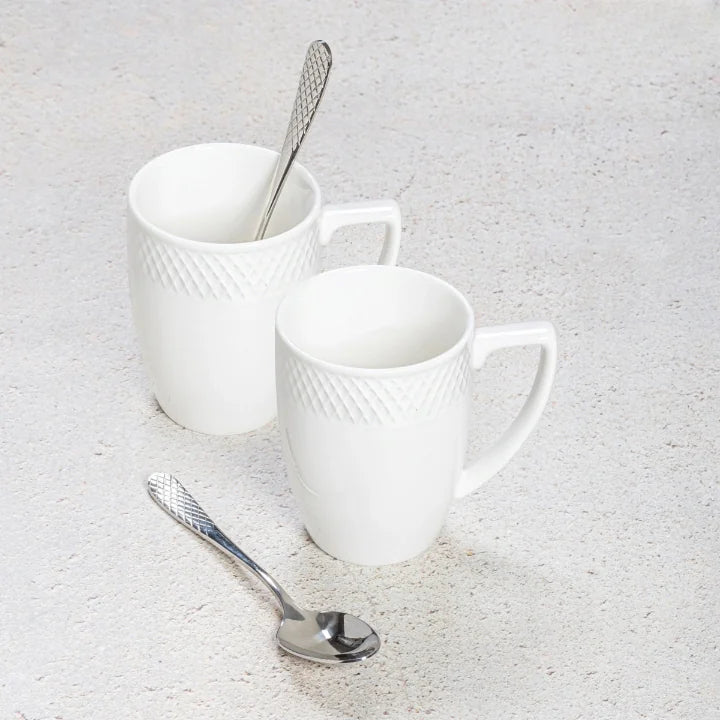 Wilmax Becher 450 ml 2er-Set Weiß aus Porzellan