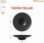 Wilmax Tiefer Teller 27 cm 250 ml 2er-Set Schwarz aus Porzellan