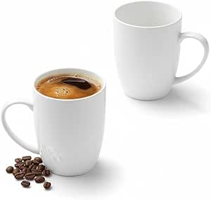 Wilmax Tasse 460 ml 2er-Set Weiß aus Porzellan