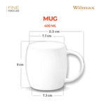 Wilmax Becher 400 ml Weiß aus Porzellan