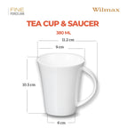 Wilmax Tasse 380 ml 4er-Set Weiß aus Porzellan