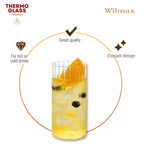Wilmax Geriffeltes Glas 300 ml 6er-Set Transparent aus Borosilikatglas