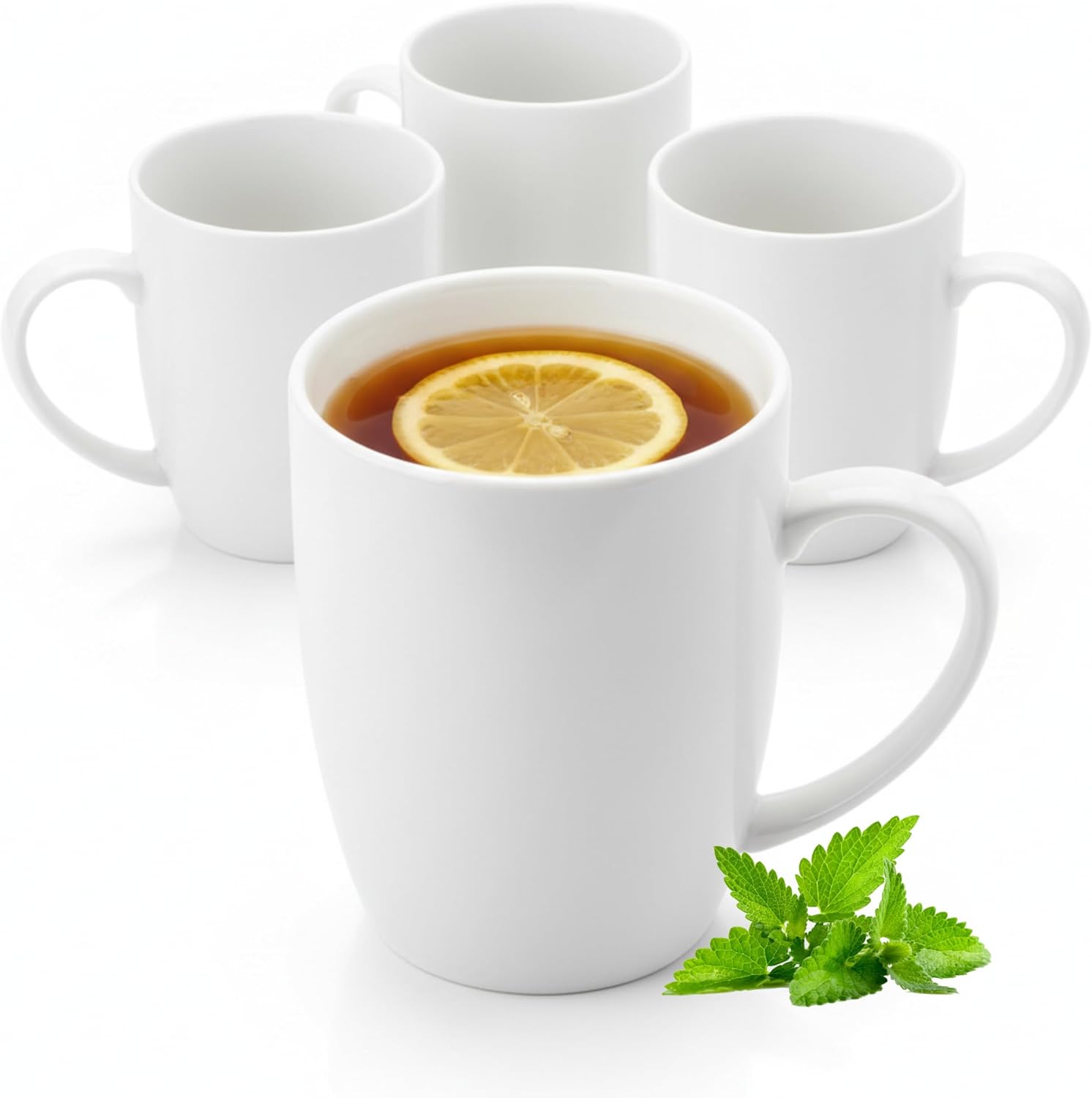 Wilmax Tasse 460 ml 4er-Set Weiß aus Porzellan