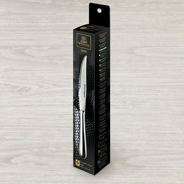 Wilmax Steakmesser 23,5 cm Silber aus Edelstahl