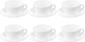 Wilmax Tasse mit Untertasse 400 ml 6er-Set Weiß aus Porzellan