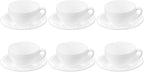 Wilmax Tasse mit Untertasse 400 ml 6er-Set Weiß aus Porzellan