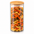 Wilmax Vorratsglas 1500 ml mit Bambusdeckel Transparent