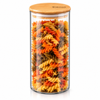 Wilmax Vorratsglas 1500 ml mit Bambusdeckel Transparent
