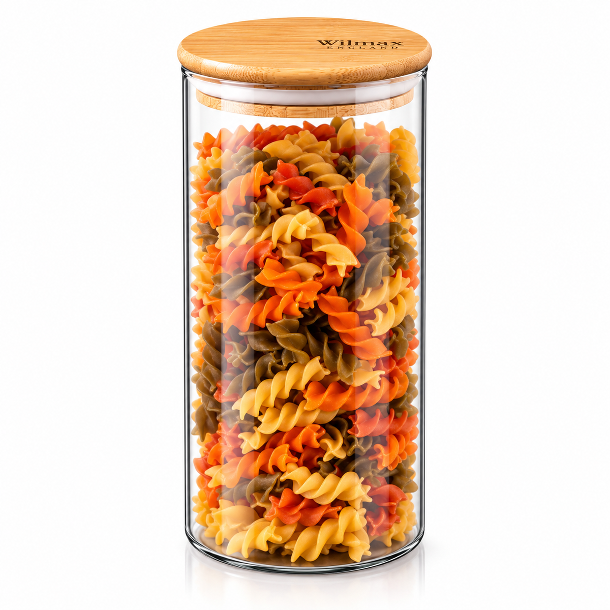 Wilmax Vorratsglas 1500 ml mit Bambusdeckel Transparent