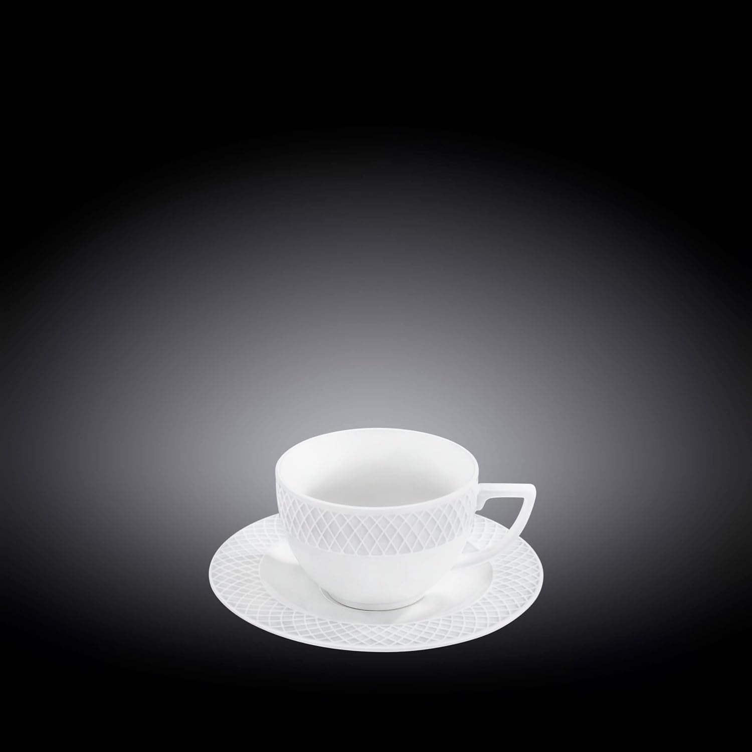 Wilmax Tasse mit Untertasse 240 ml Weiß Porzellan WL-880101404/AB