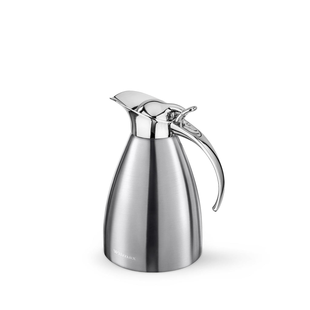 Wilmax Isolierkanne 1000 ml Silber aus Edelstahl