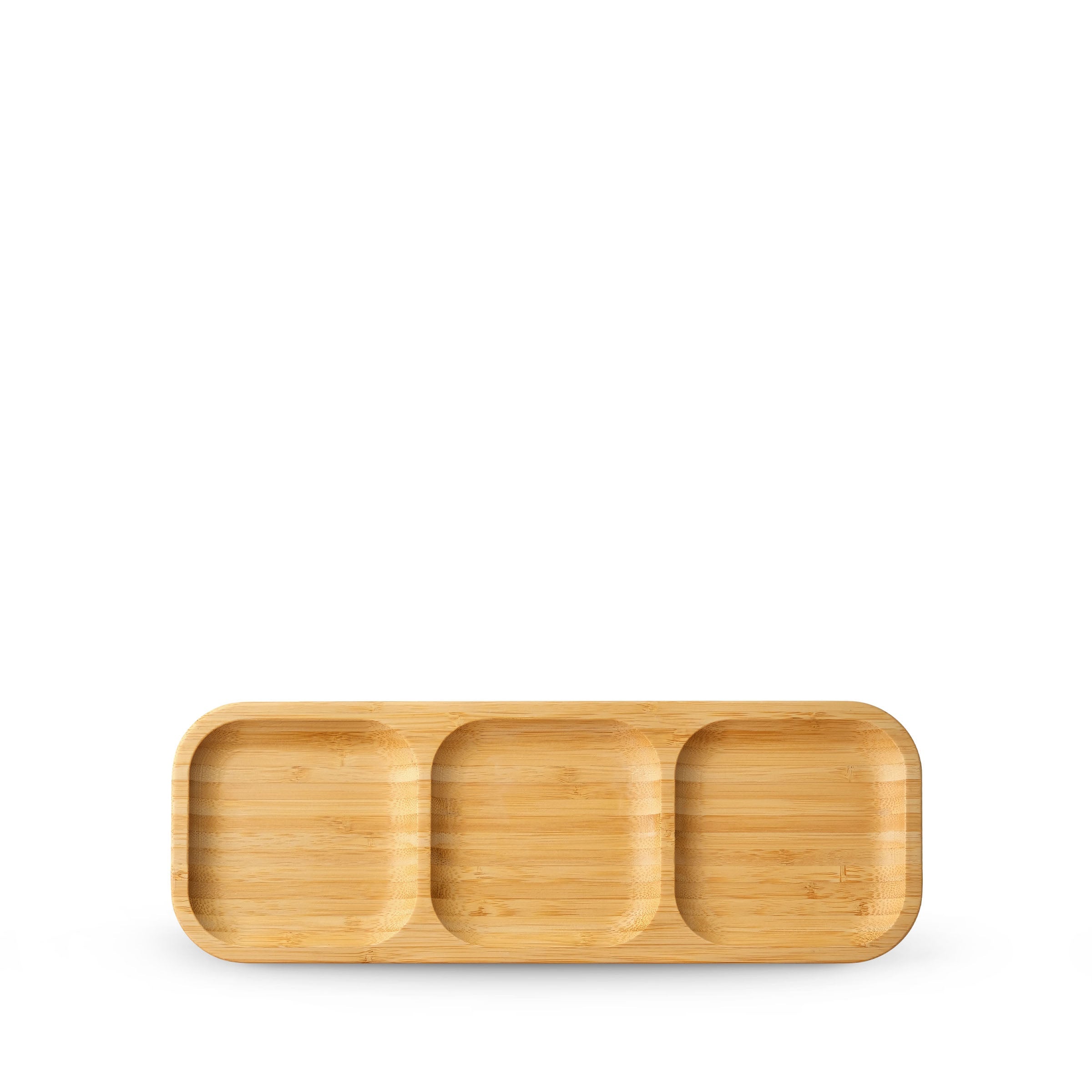 Wilmax Schale mit 2 Fächern 32,5 × 11,5 cm Natur aus Bambus