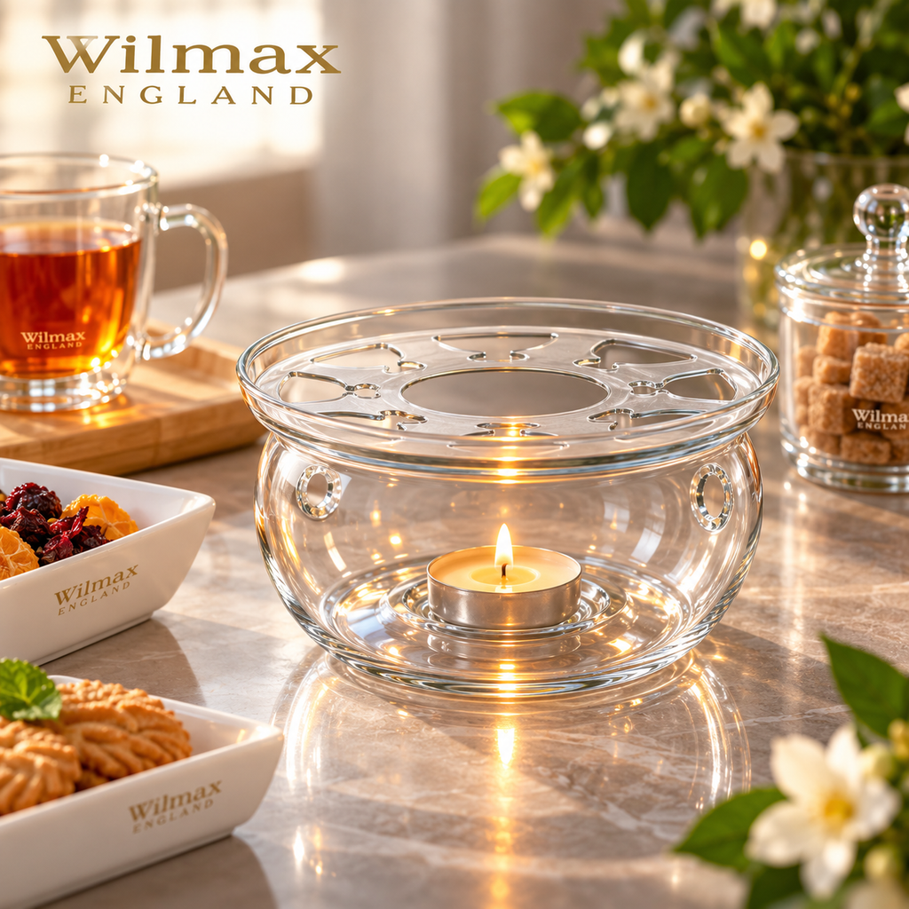 Wilmax Stövchen für Teekannen Transparent aus Glas