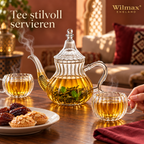 Wilmax Teekanne 850 ml Transparent aus Thermoglas Moroccan Style
