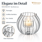 Wilmax Teelichthalter für 1 Teelicht 12 × 10 cm Transparent aus Glas