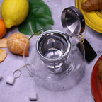 Wilmax Teekanne 650 ml mit Edelstahlfilter Transparent aus Thermoglas