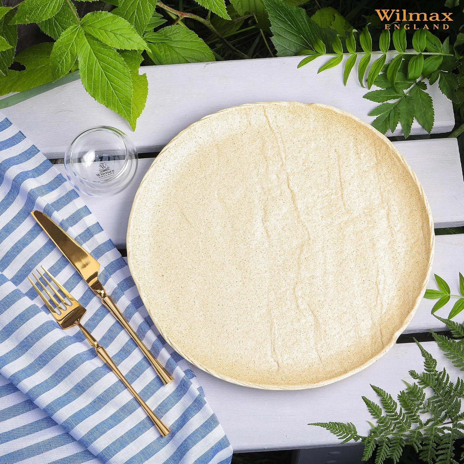 Wilmax Runder Teller 23 cm Sand aus Porzellan