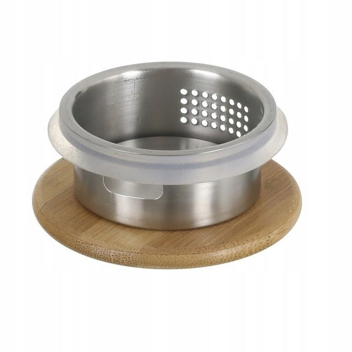Wilmax Krug 1500 ml mit Bambusdeckel und Filter Transparent aus Thermoglas
