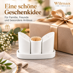 Wilmax Salz- und Pfefferstreuer-Set mit Tablett Weiß aus Porzellan