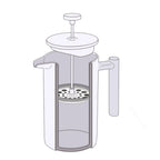 Wilmax Doppelwandige French Press 1000 ml Silber aus Edelstahl