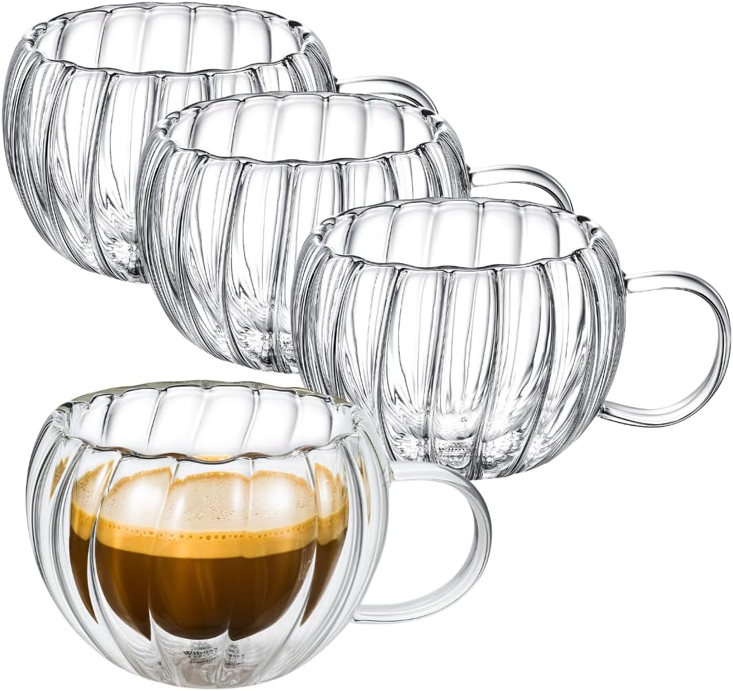 Wilmax Doppelwandiger Thermobecher 300 ml 4er-Set Transparent