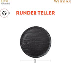Wilmax Teller 18 cm 6er-Set Schwarz aus Porzellan