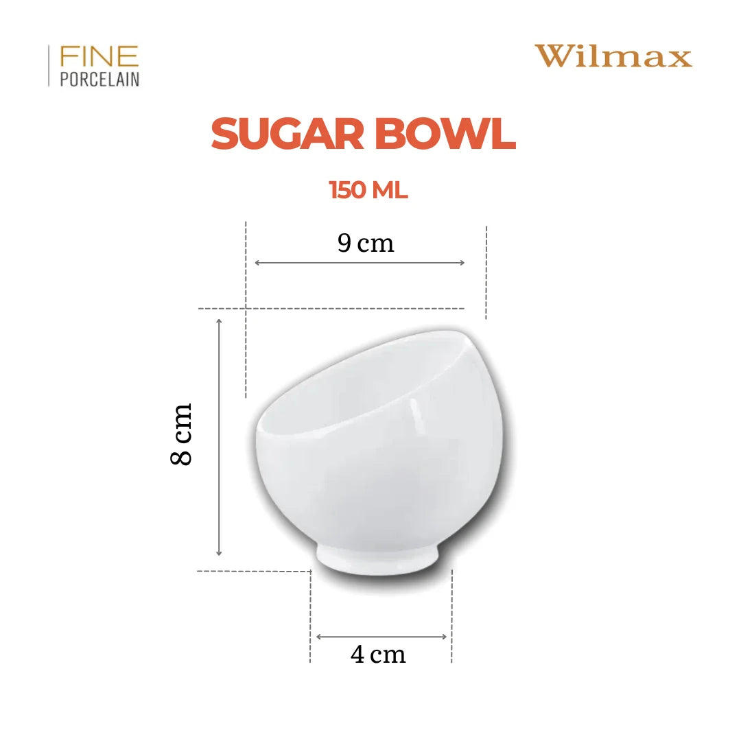 Wilmax Zuckerschale 8,5 × 9 cm 6er-Set Weiß aus Porzellan