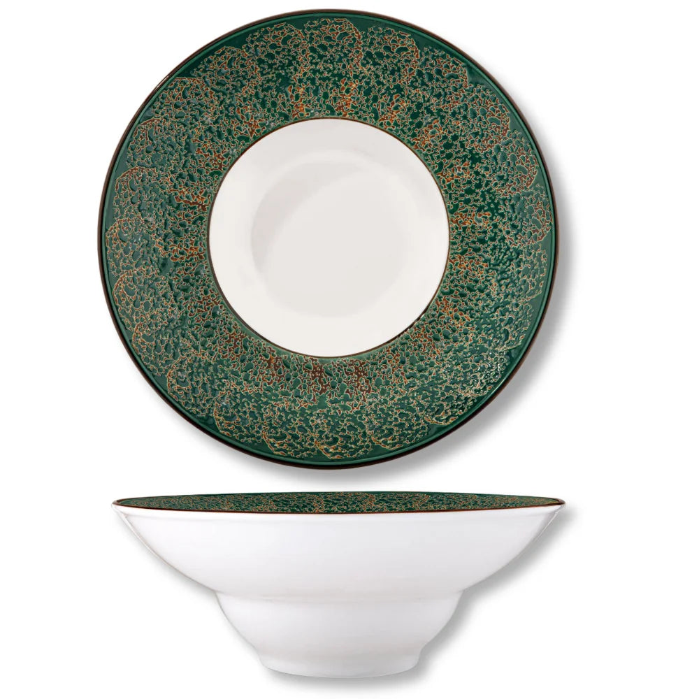 Wilmax Tiefer Teller 22,5 cm 1100 ml Grün aus Porzellan