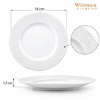 Wilmax Teller 18 cm 6er-Set Weiß aus Porzellan