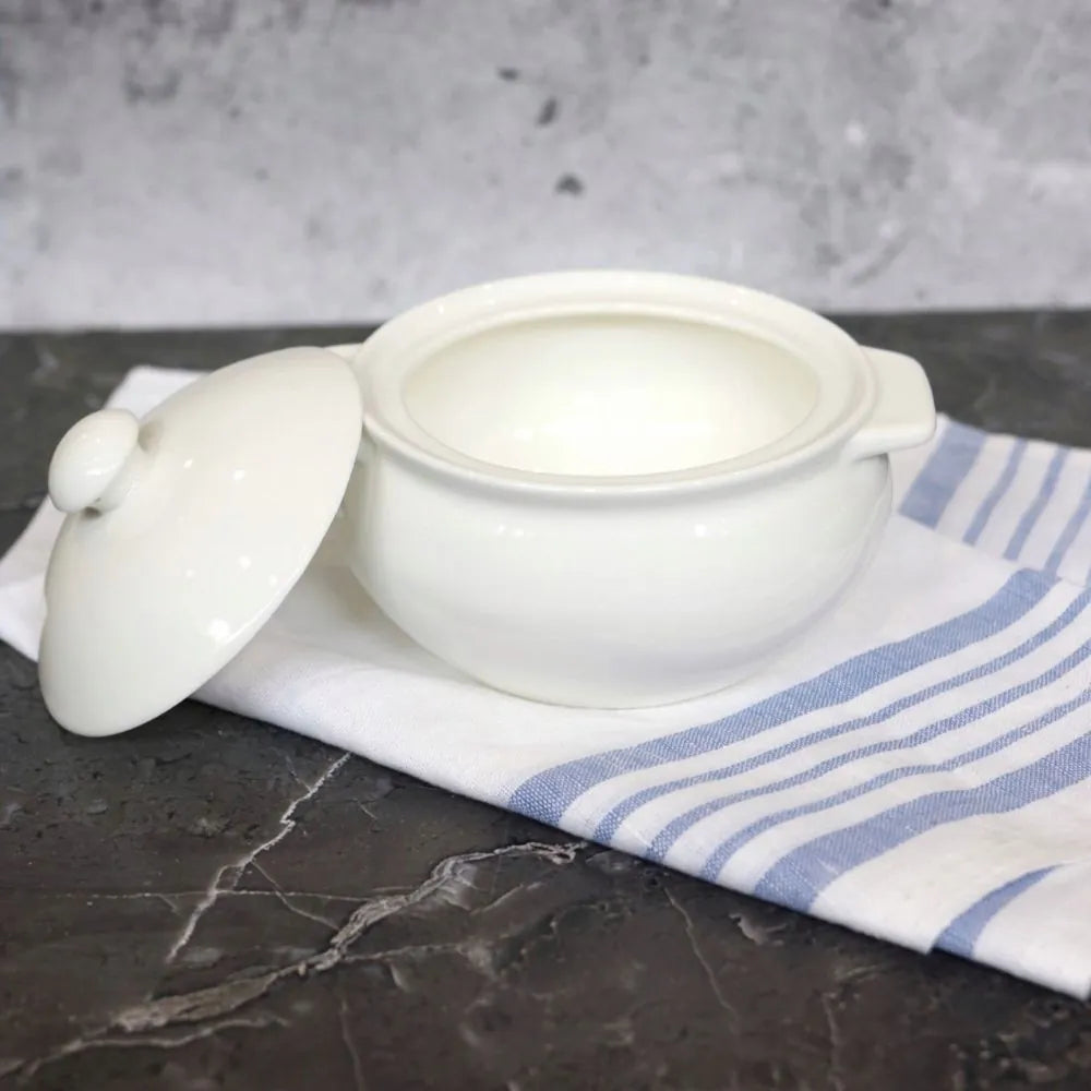 Wilmax Topf mit Deckel 620 ml Weiß aus Porzellan