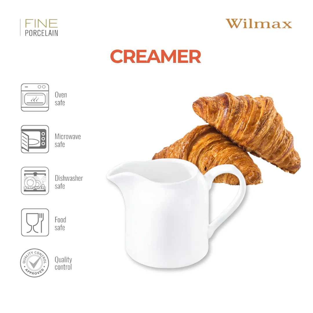 Wilmax Milchkanne 250 ml Weiß aus Porzellan