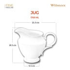 Wilmax Krug 1,7 Liter Weiß aus Porzellan