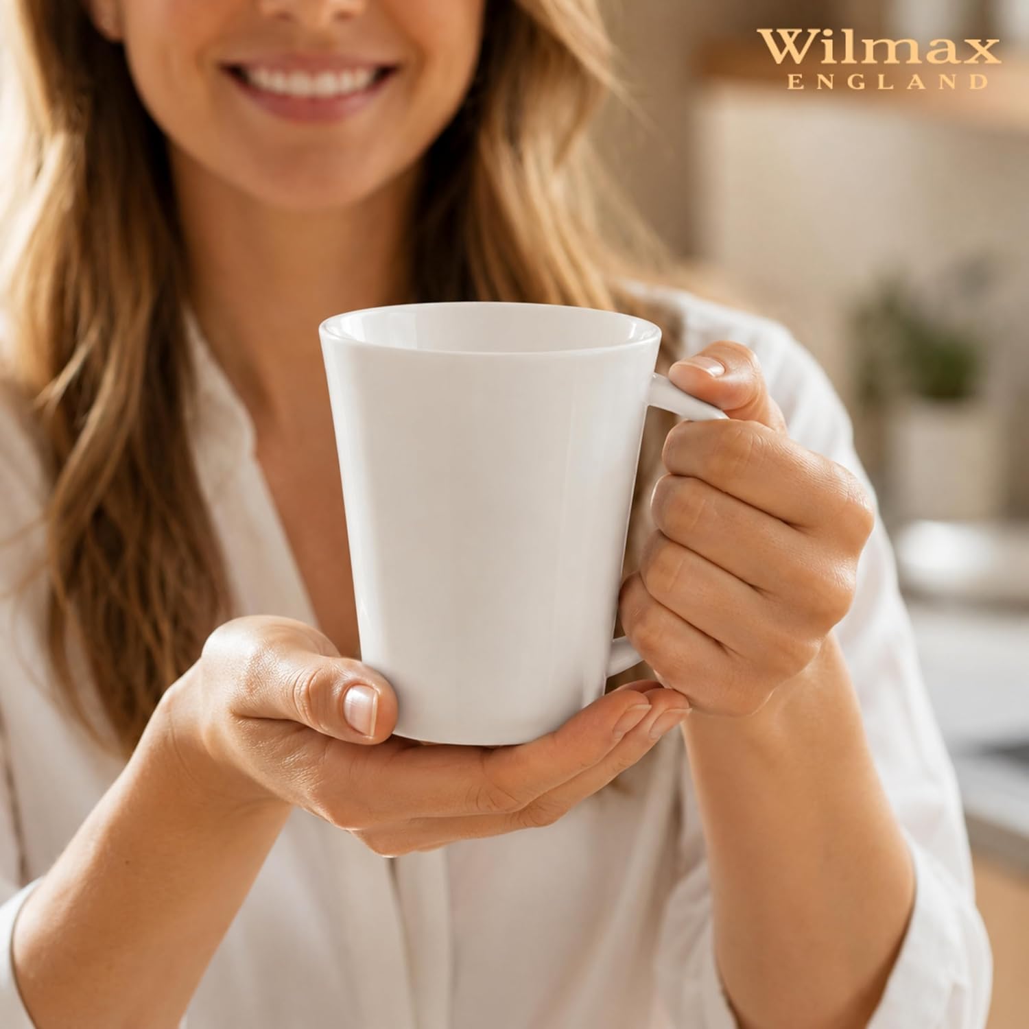Wilmax Tasse 380 ml Weiß aus Porzellan