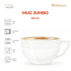 Wilmax Jumbo-Becher 500 ml Weiß aus Porzellan