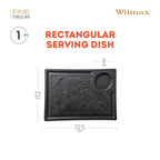 Wilmax Rechteckiger Servierteller 32,5 × 23 cm Schwarz aus Porzellan
