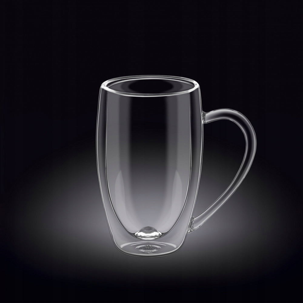 Wilmax Doppelwandiger Glasbecher 300 ml Borosilikatglas 2er Set WL-888740/A2