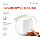 Wilmax Zuckerdose 340 ml und Milchkännchen 300 ml 2-teilig Weiß aus Porzellan