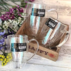 Wilmax Doppelwandiger Becher 400 ml 6er-Set Transparent