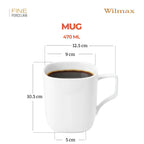 Wilmax Tasse 470 ml Weiß aus Porzellan