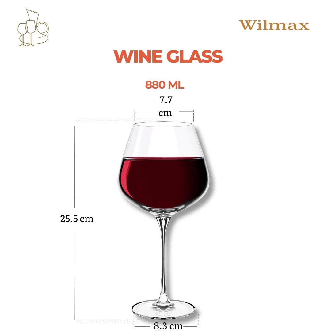 Wilmax Chardonnay Weinglas 880 ml 2er-Set Transparent aus Wilmax Crystalline-Serie