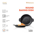 Wilmax Runde Backform 800 ml Schwarz aus Porzellan