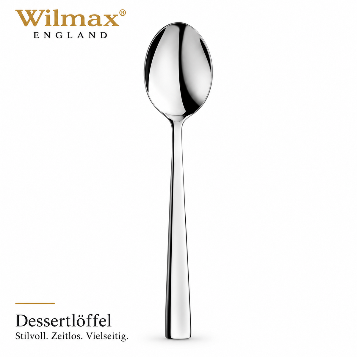Wilmax Dessertlöffel 18 cm Silber aus Edelstahl