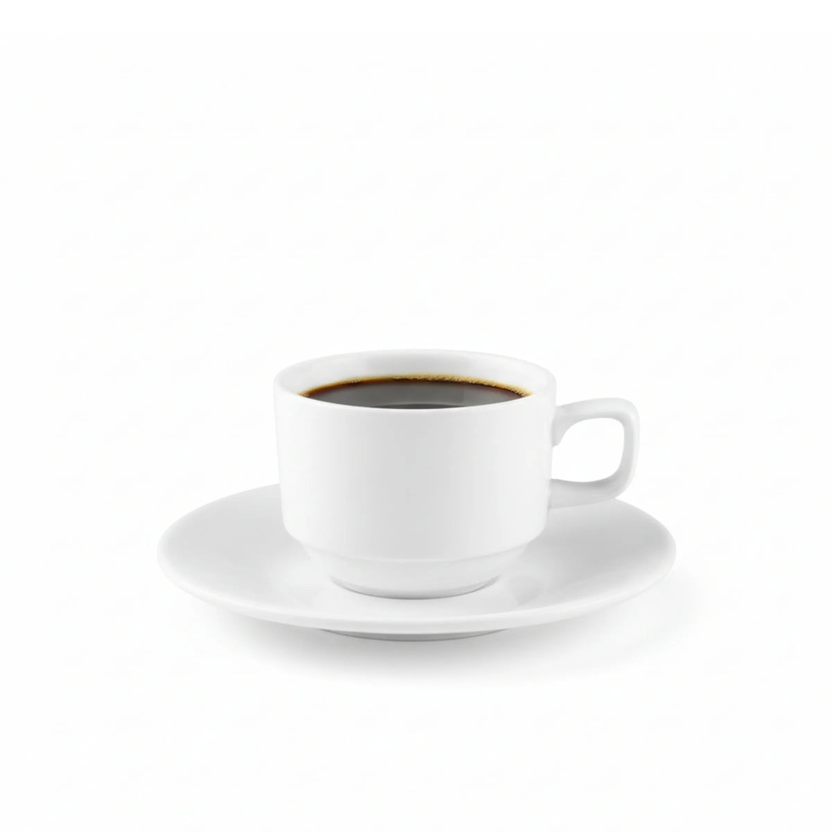 Wilmax Kaffeetassen mit Untertassen 140 ml 6er-Set Weiß aus Porzellan